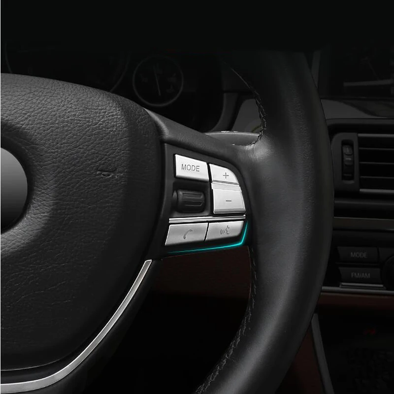 Car Styling Steering Wheel Button Cover Trim Sticker For BMW 1/2/3/4/5/7 series X1 X3 X5 F10 F20 F30 F34 F25 E70 Accessories