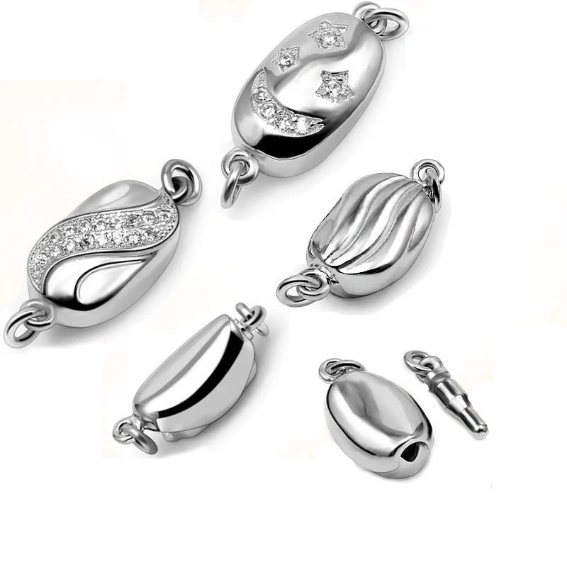 925 Sterling Silver Necklace Buckles DIY Jewelry Findings Clasps For Making Necklaces Bracelets Connector Accessories