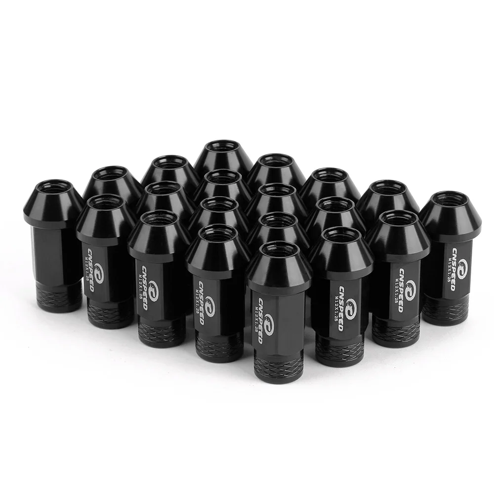 CNSPEED 7075-T6 Aluminum Wheel Lug Nuts M12x1.25 50MM Racing Lug nuts Red Blue Black Gold Nuts 20PCS/Set YC101326