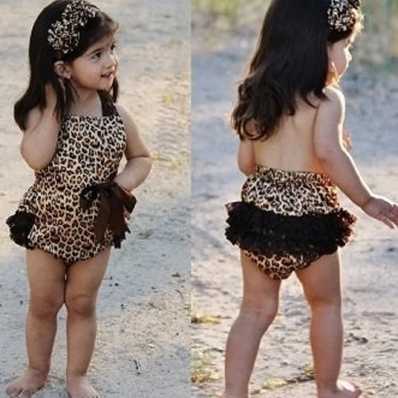 

Leopard Baby Girls Bodysuits 2017 Summer Singlet Tank Tops Newborn Outfits Babywear One-piece Clothes jumpsuit