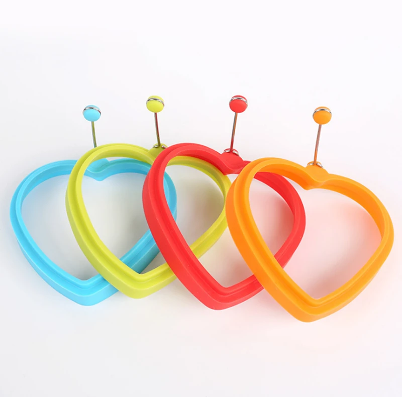 

200pcs Non-Stick Egg Mold Heart Shape Silicone Egg Ring Mold Egg Omelette Shaper for Eggs Pancakes Cooking Tool