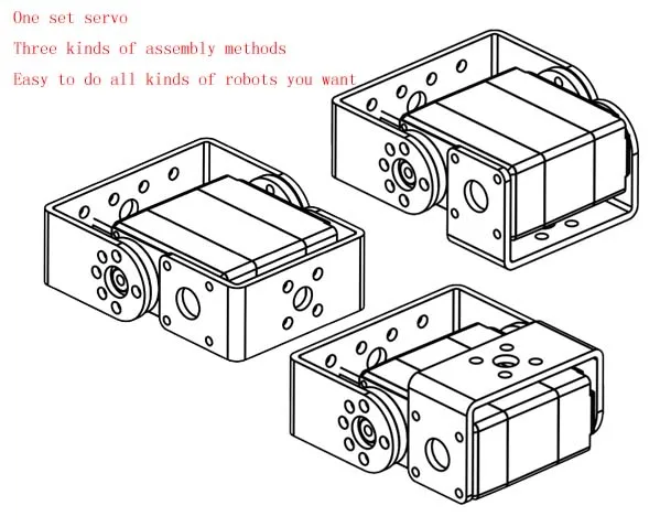 1X Robot servo 20kg RDS3120 metal gear digital servo arduino servo with Long and Short Straight U Mouting