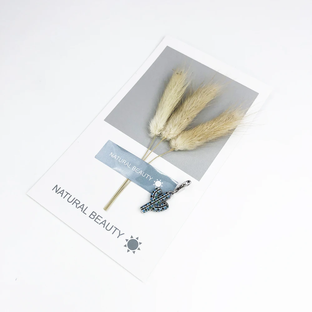 Blau Cactus Charm Feine Schmuck Europa Club Trendy Frauen Geschenk In 925 Sterling Silber – Detail 7