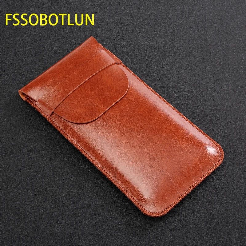 FSSOBOTLUN,For Apple iPhone 14 Plus 13 12 11 pro xs max Microfiber Leather Pouch Sleeve Cover Handmade Full Protective Case Bag