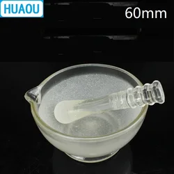 HUAOU-Mortier en verre avec pilon, équipement de chimie de laboratoire, 60mm