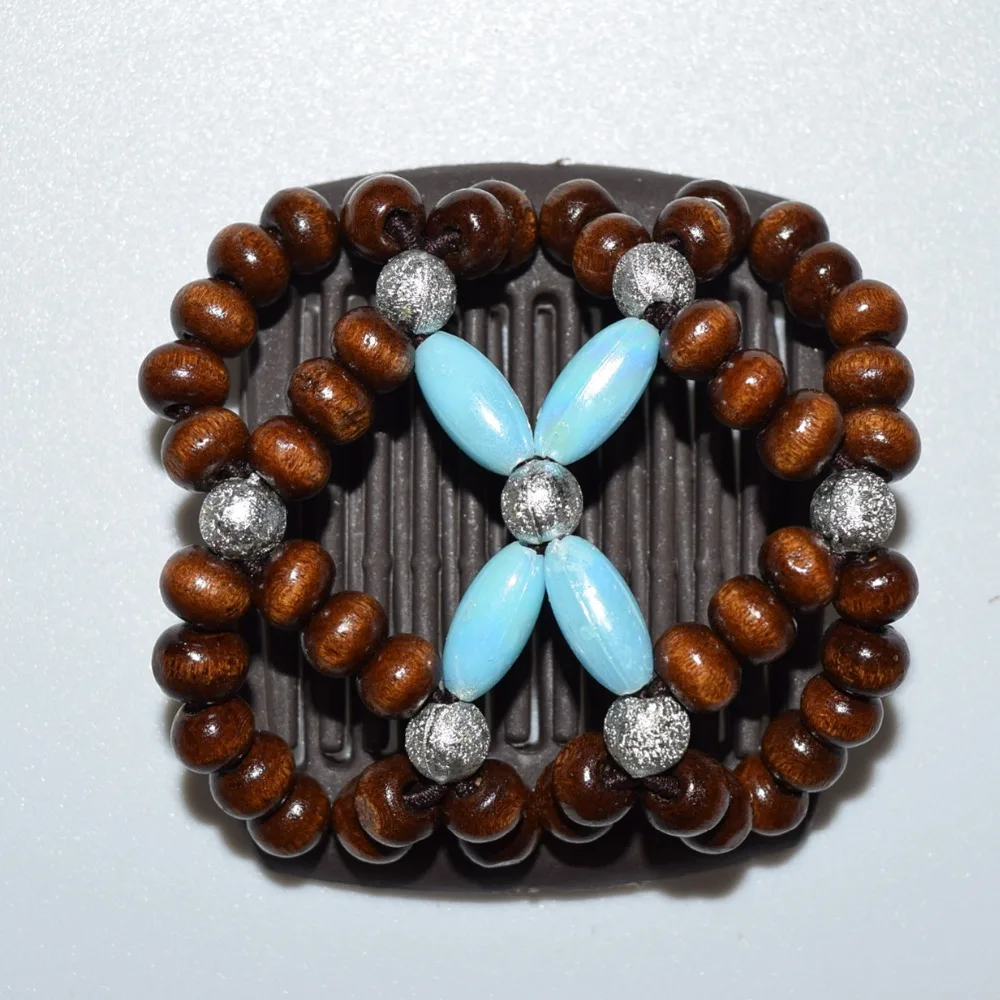 20pcs/lot light coffee and blue  beautiful beads small size magic comb Easy to Use