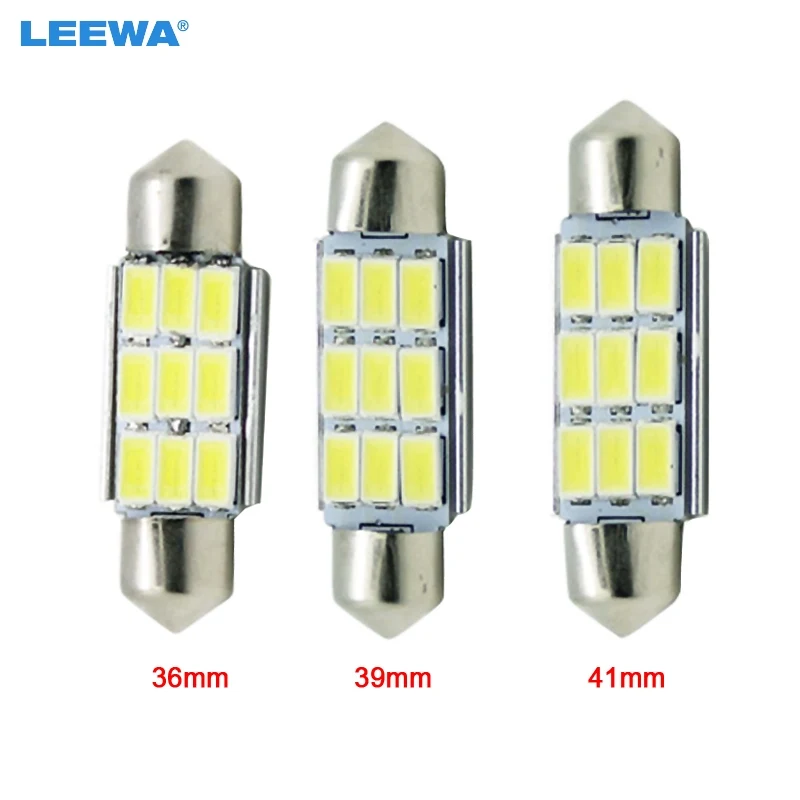 

LEEWA 200pcs 12VDC Car White 36mm/39mm/41mm 3Watt 240lm 6SMD 5630 LED Festoon Dome Light Reading Lamp Bulb #CA4362