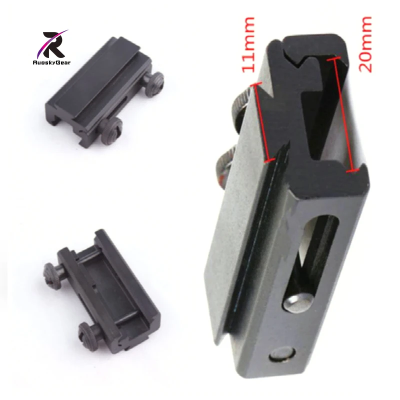 

Airsoftsports Gun Glock Ipsc Hunting-Guns 20mm To 11mm Picatinny Weaver Adapter For Dovetail Rail Extension Scope Mount Base
