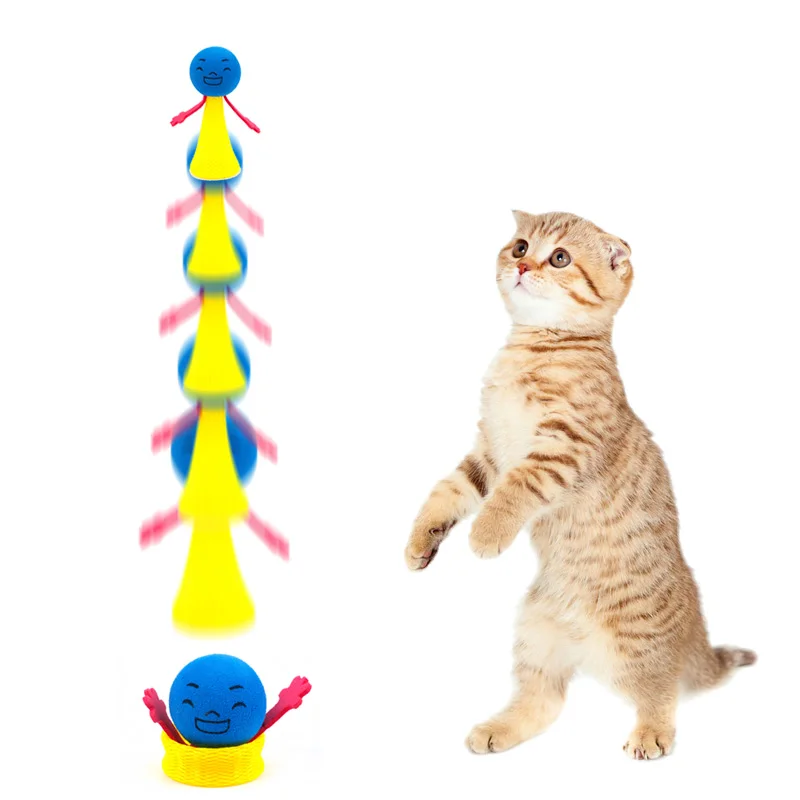 

2pcs/set Funny Jumping Cat Toy Pet Cat Bouncing Toy Puppy Kitten Playing Toys Bouncy Balls Toys for Cat Pet Accessories