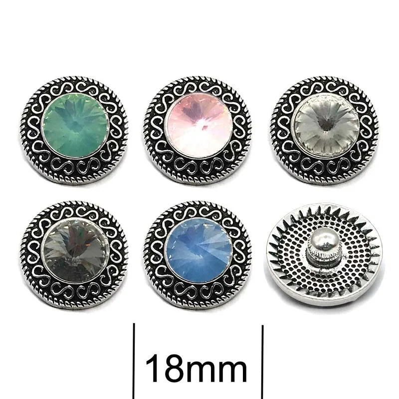 Wholesale metal Rhinestone Snap Buttons W119 star Diy Jewelry fit 18mm Snap button Necklaces/Bracelets for women