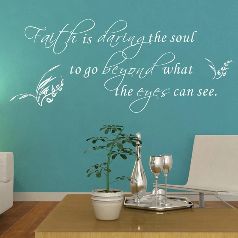 Faith is darin the soul .. Vinyl wall decals quotes of religious belief wall stickers home decor