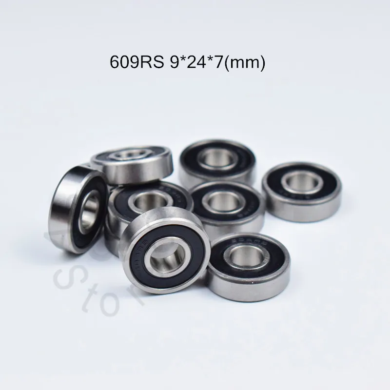 

609 609RS bearing 9*24*7(mm) 10pieces ABEC-5 rubber Sealed Miniature Mini Bearing 609 609RS chrome steel bearing