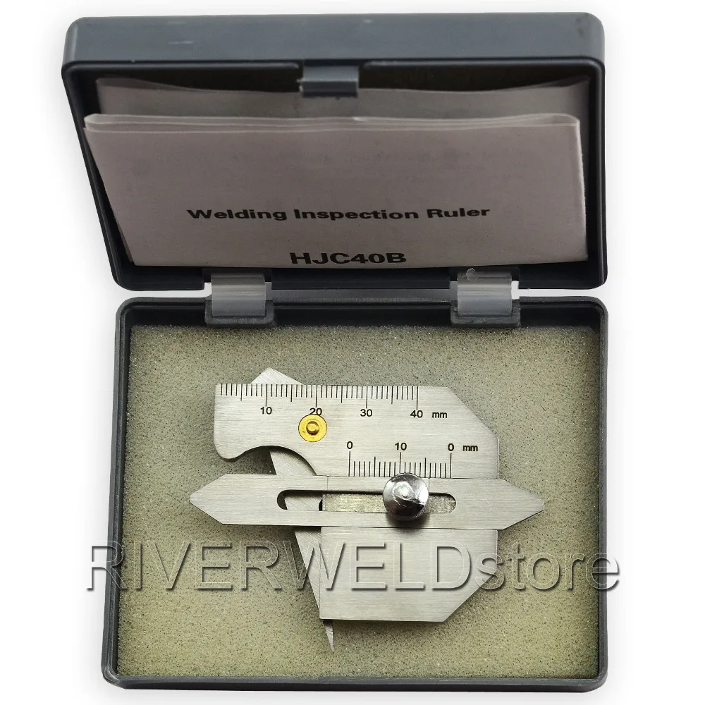 RIVERWELD HJC40B Multi-Function ตรวจสอบการตรวจสอบความหนาเชื่อมลูกปัดความสูงเชื่อมตะเข็บ Gap Groove มุมเครื่องหมายเมตริก