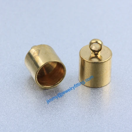 Jewelry Accessories Raw Brass end cap crimp beads cap end beads End caps for laether cord 7*10mm