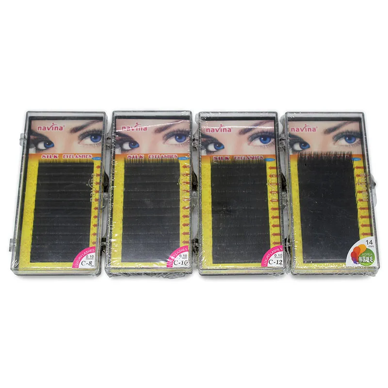 Navina cílios postiços individuais, 4 estojos/lote, profissional, extensão de cílios de vison, natural, macio, beleza dos olhos