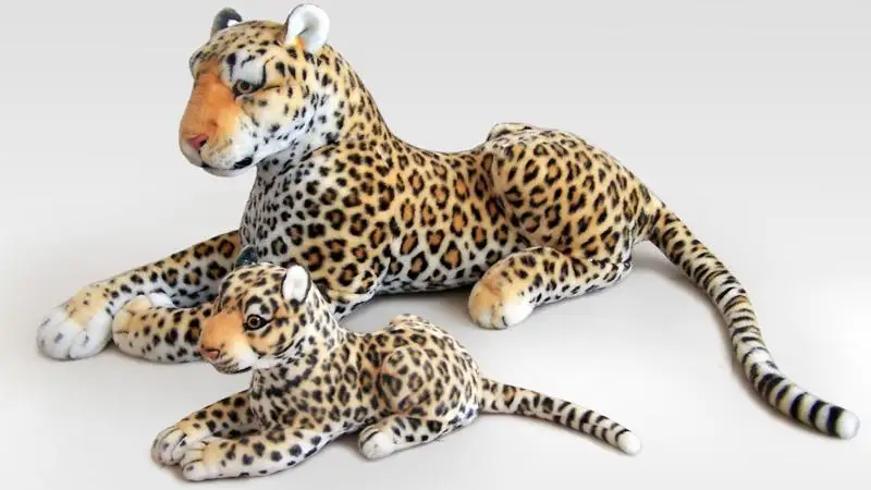 2 pcs lovely animal plush toys simulation leopard stuffed toys gift about 60cm &40cm 0530