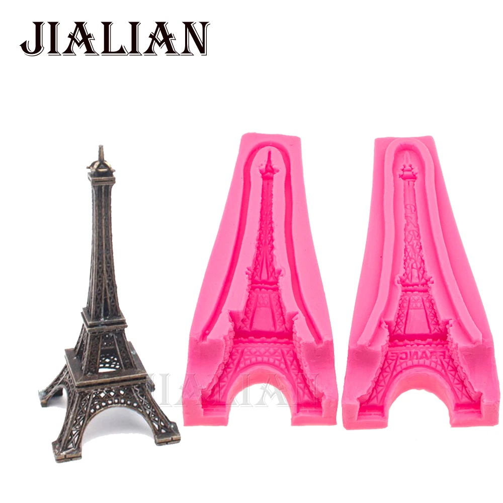 3D Eiffel Tower Silicone Mold Fondant Molds for DIY Cake Decorating Tools Cake Moulds Soap Silicone Baking mold T0588