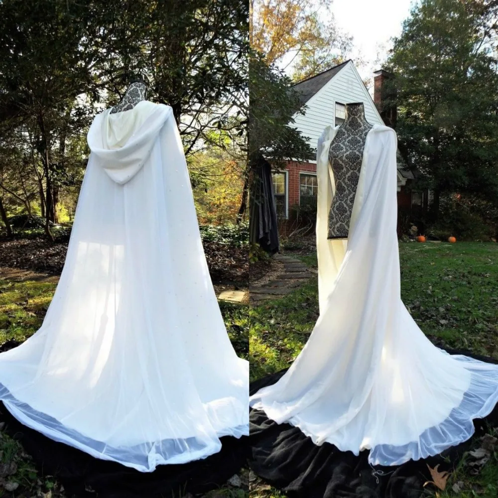 

70s Wedding Capes Cloaks Coat White Ivory Bridal Accessories Beading Custom Made Plus Size Wraps