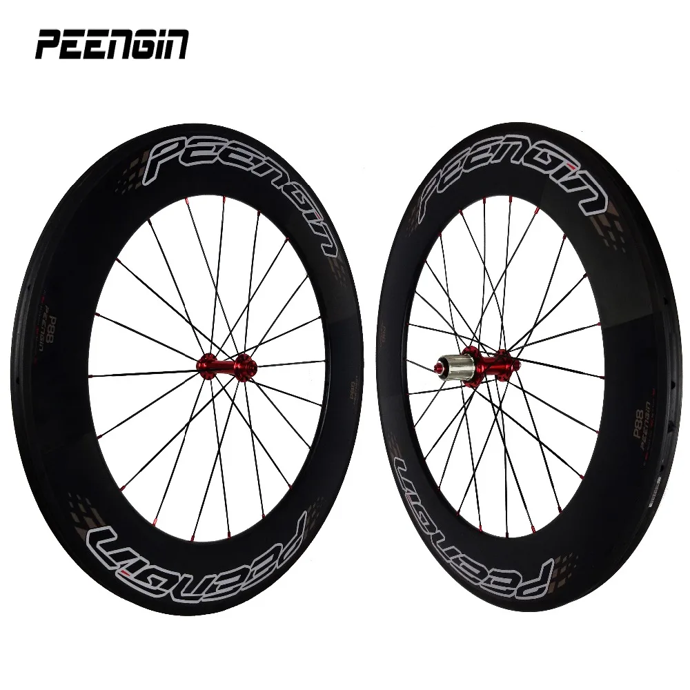 

700C Tiriathlon Bike Carbon Wheel Bicycles Velo Tubular 88Mm Deep 23Mm Wide Rim Wheelset With Novatec A291 Powerway R13 R36 Hubs