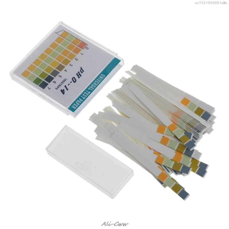 2018 100 Strips 0-14 PH Alkaline Acid Indicator Paper Water Saliva Litmus Testing Kit PH Test Paper