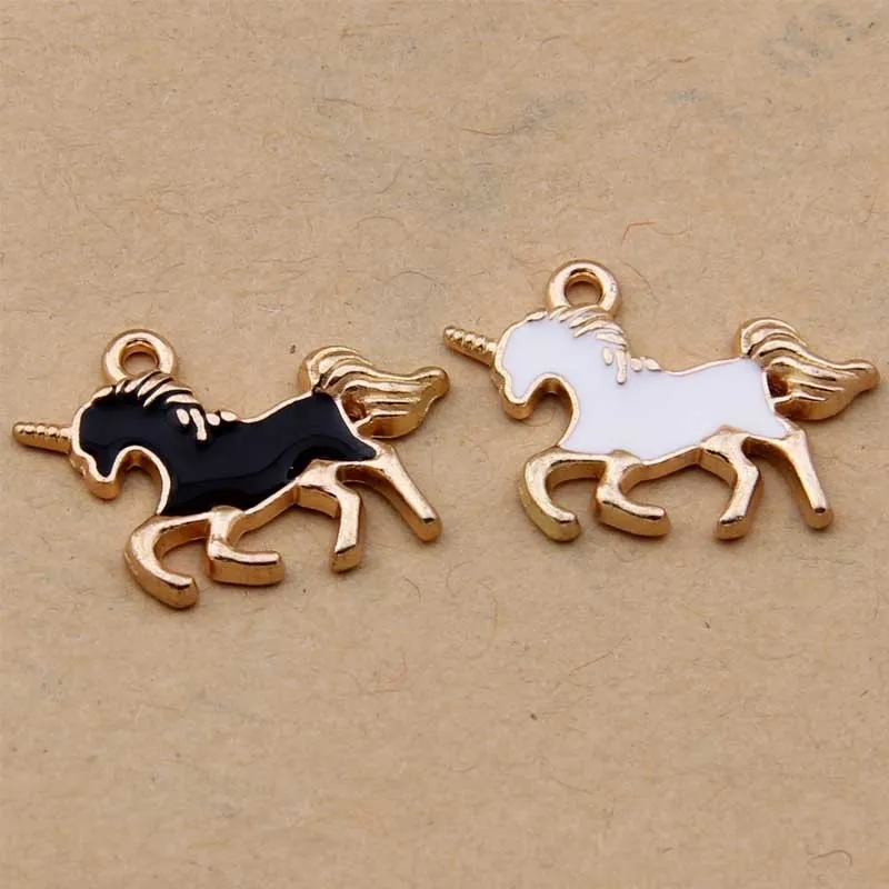 100pcs 21*15mm unicorn drop pendant pendant Alloy bracelet earring accessories