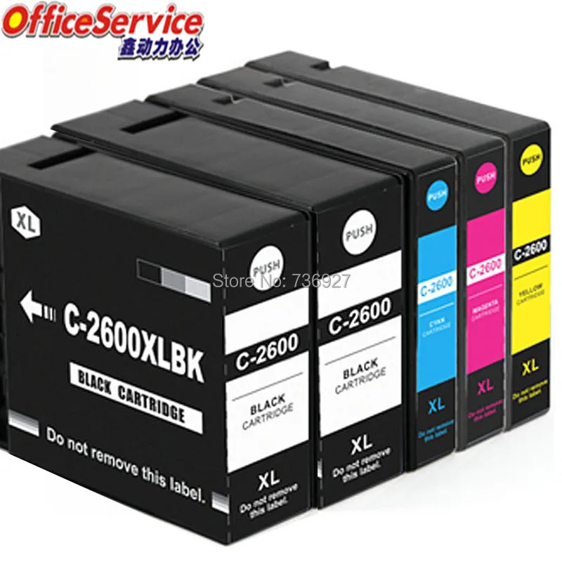 

5X=1Set+1Black PGI-2600 pgi2600 XL Compatible ink Cartridge For Canon MAXIFY Ib4060 MB5060 MB5360 MB5160 MB5460 inkjet printer