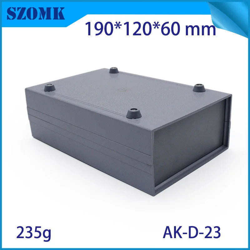 1Piece good quality enclosures housing of electronics with light grey color and screws 190x122x60mm desk top case housing szomk