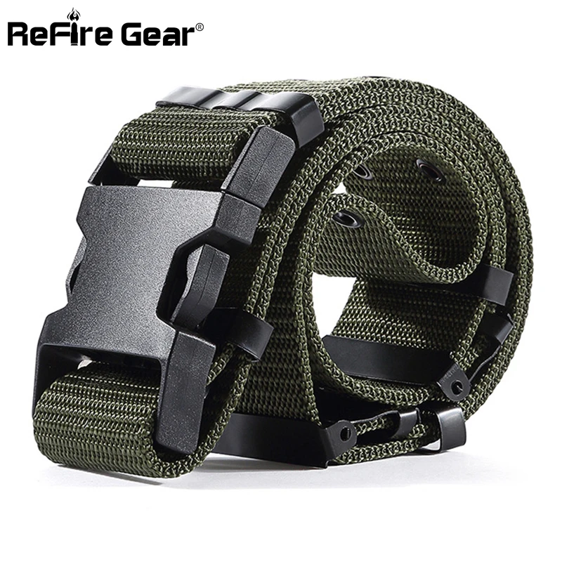 ReFire Gear SWAT US Soldiers Army Tactical Belt Men Military Equipment Combat Waist Belts Sturdy Airsoft Nylon Waistband 5.5cm