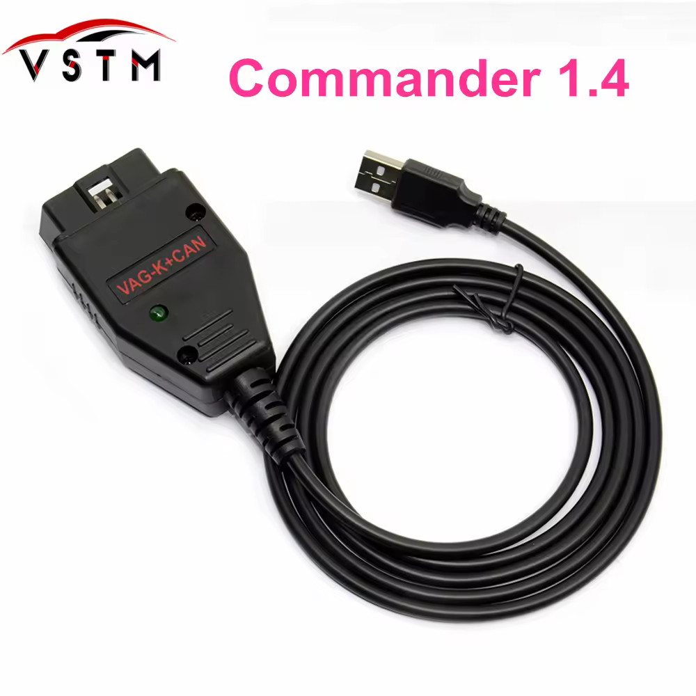 Super VAG K + CAN Commander 1,4 con FTDI FT232RL PIC18F258 Chip OBD2 Cable de interfaz de herramienta de diagnóstico para VW / AUDI / SKODA / SEAT