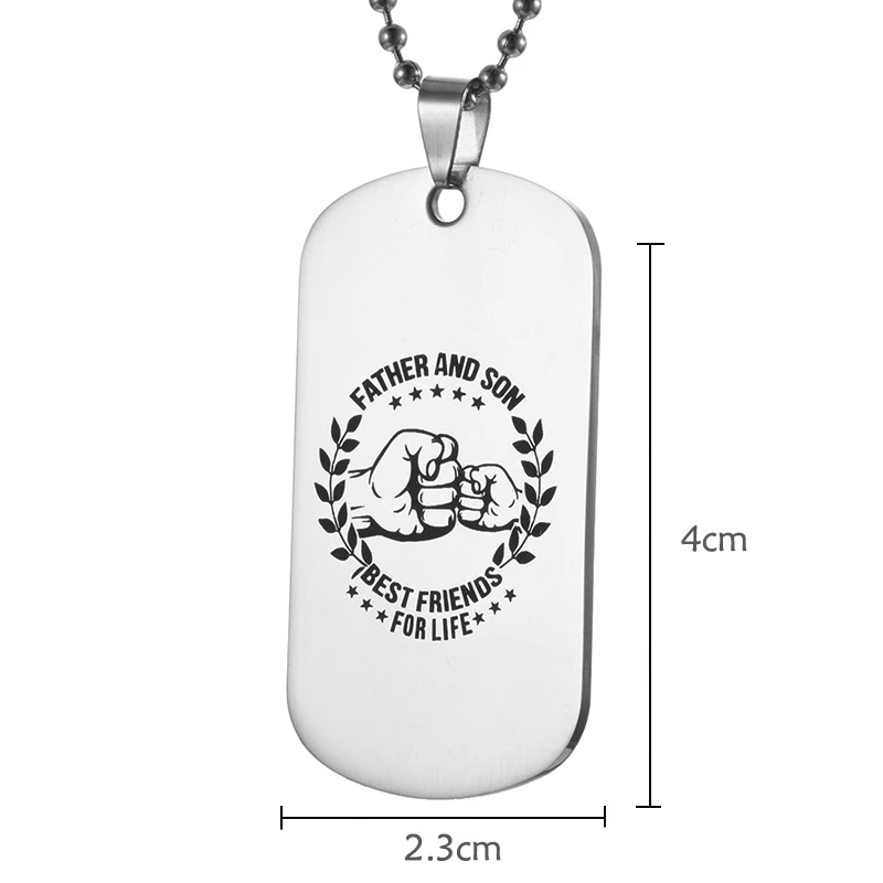 Stainless Steel Pendant My Son Tag father son  Necklace Nameplated Necklace Dog Tag Best friends for life