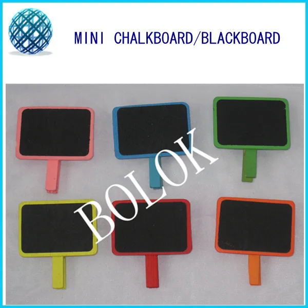 free shipping 300pcs/lot Mini wooden colorful blackboard clips