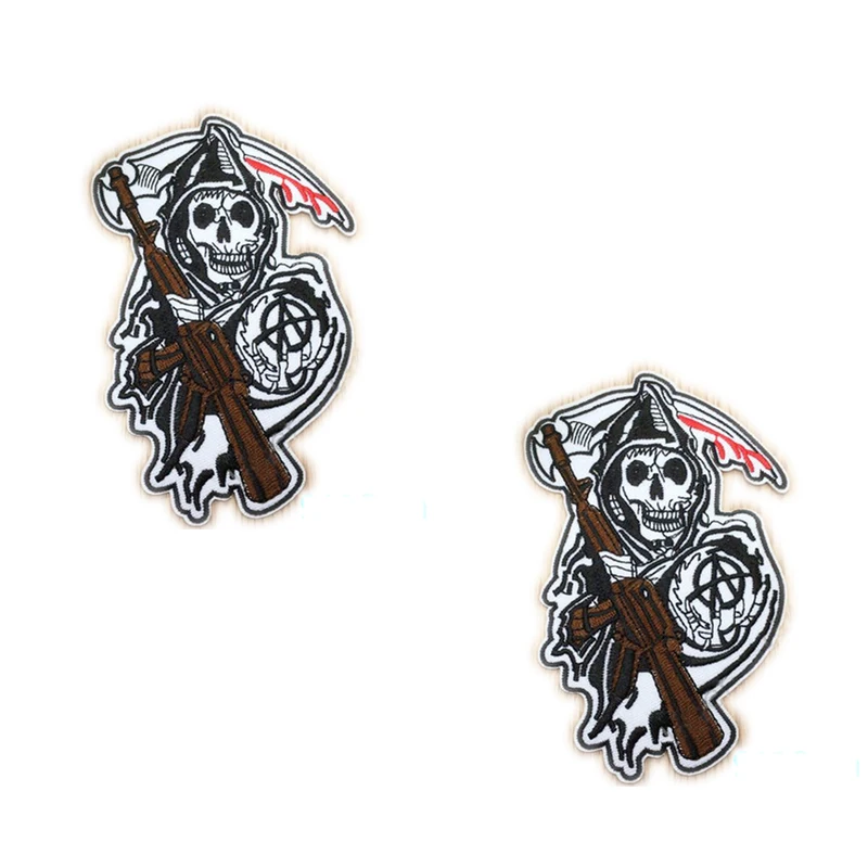 2021 popular patches Patch Punk Skull Sticker Letter DIY Embroidery Sewing On Iron-on Arm Badge Decor For Jeans Clothes H