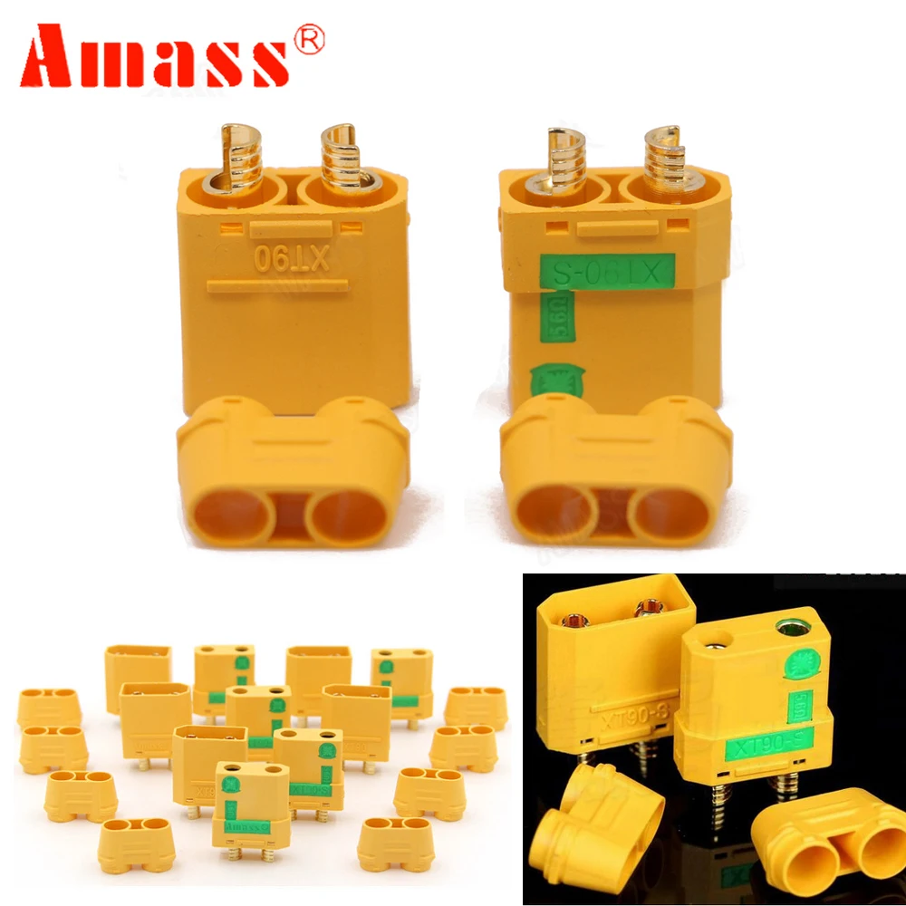 1 / 2 / 5 pair Amass XT90S XT90-S Male Female Bullet Connector anti spark For RC Lipo Battery DIY FPV Quadcopter brushless motor