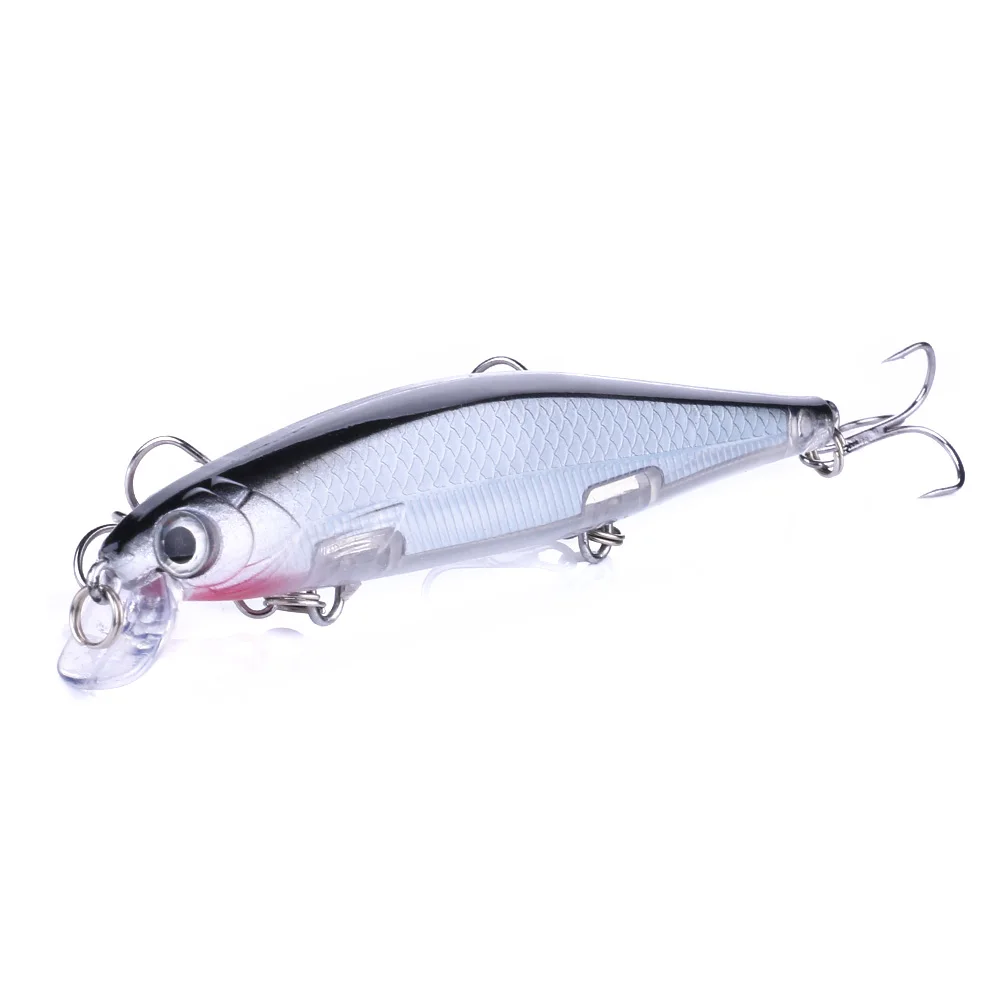 1 Stück Minnow Trolling Angelköder Laser-Hartköder 3D-Augen 11cm 13g Wobbler für Barsch, Hecht, Wolfsbarsch, Sinkender Jerkbait