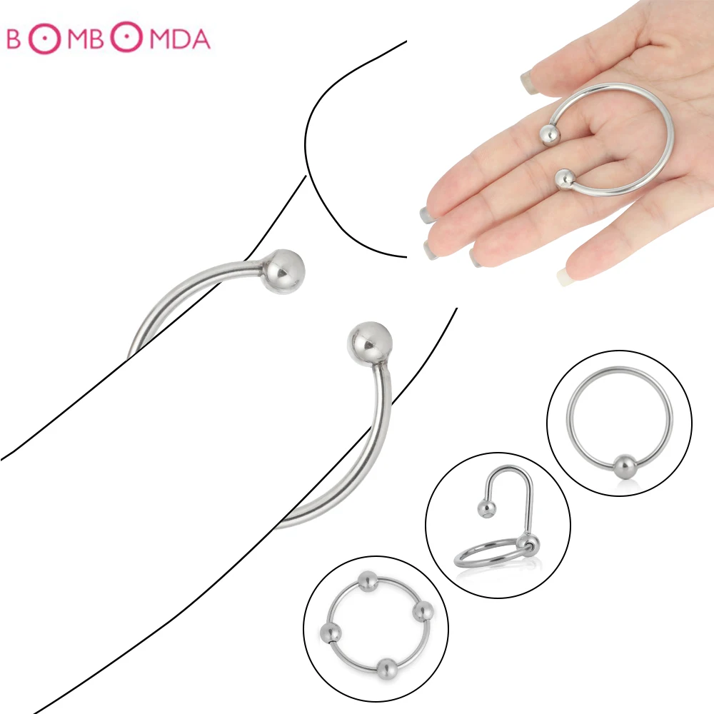 25/28/30/32/35/40mm Penis Ring Head Glans Stimulating Stainless Steel Penis Ring For Male Penis Enlargement Erection Cocks Rings