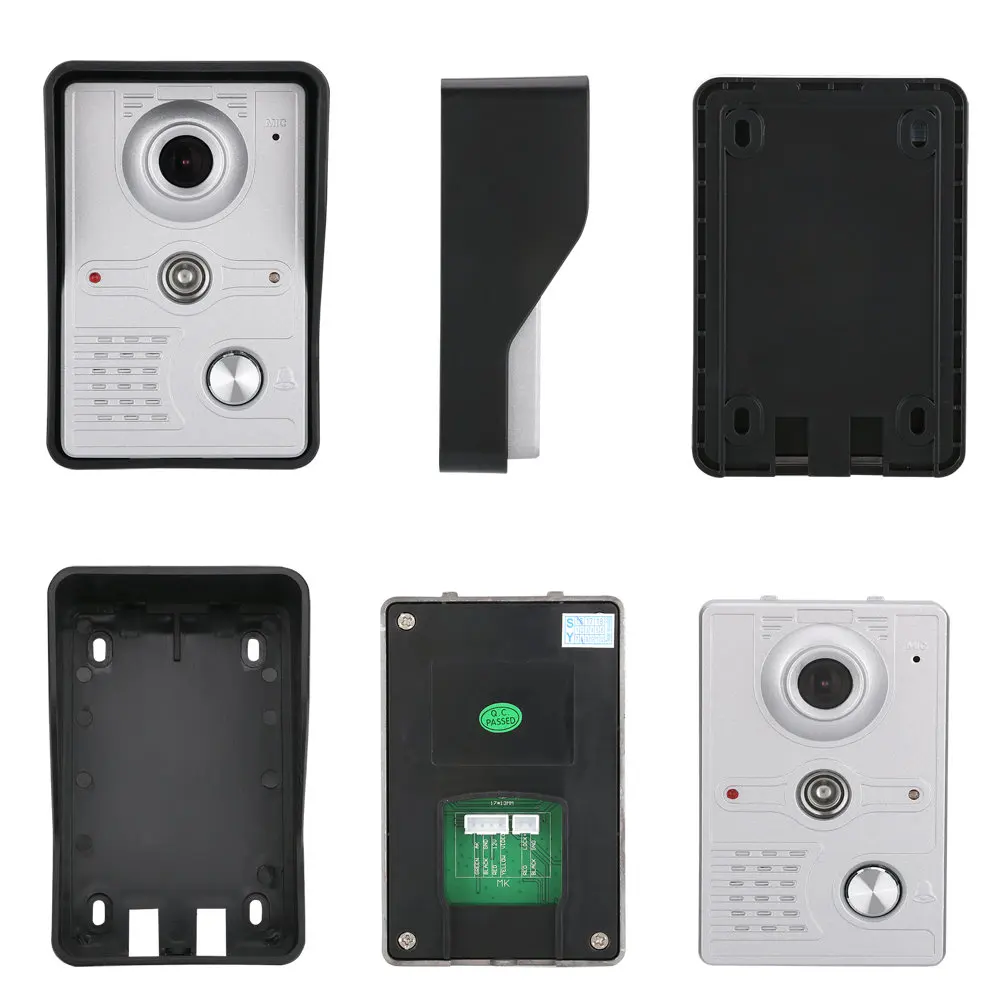 MOUNTAINONE 7 Inch Video Door Phone Doorbell Intercom Kit 1-camera 1-monitor Night Vision with IR-CUT HD 700TVL Camera Camera