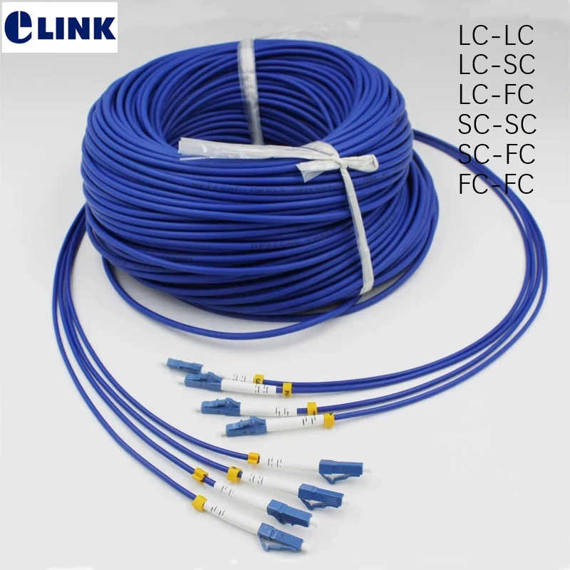 

80mtr 4 core Armored fiber patchcords SM SC LC FC ST UPC APC Singlemode 4C fibers Armored optical fibre jumper cable ELINK 80M