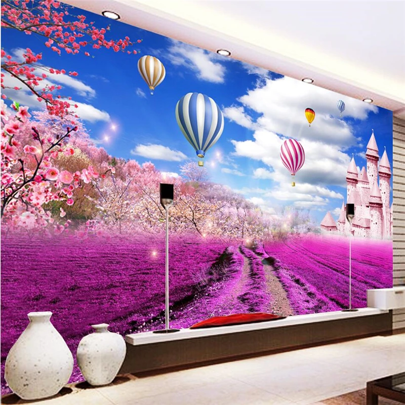 

wellyu обои papier peint wallpaper for walls 3 d Custom wallpaper Lavender Pastoral Castle TV Wall 3d wallpapers papel parede