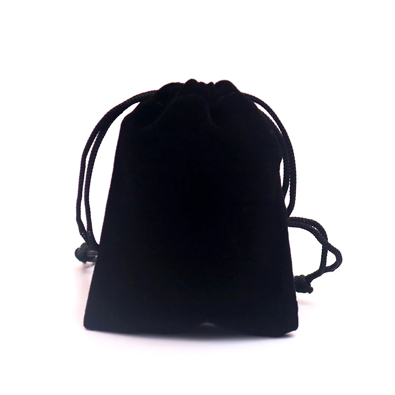 50pcs 5X7CM Black Classical Soft Velvet Drawstring Pouches Jewelry Gift Bag with String Mini Ring Earring Wedding Bags