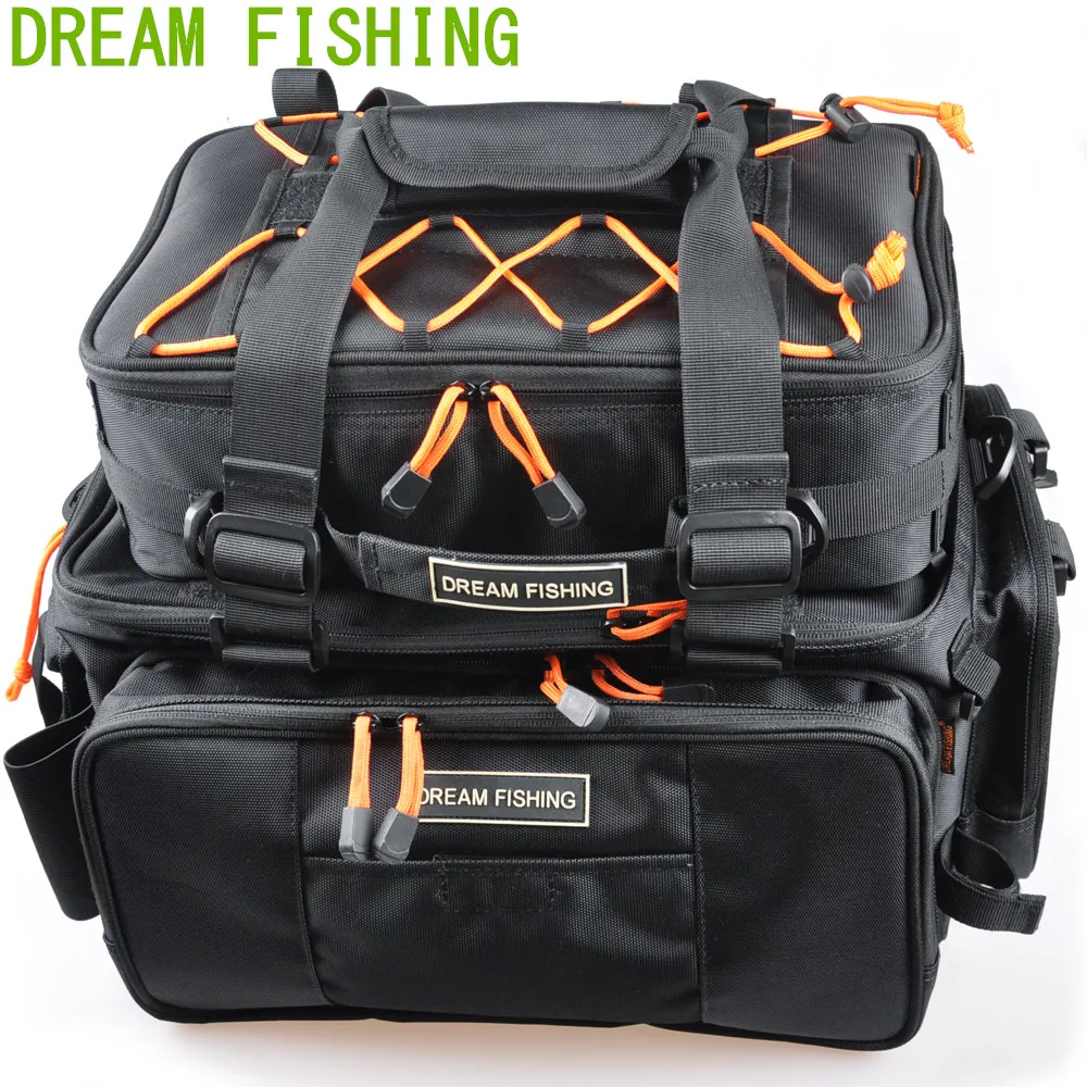 DREAM FISHING 45.5x25x21cm Multifunction Fishing Bag 2 Bags Bolsa De Pesca Waterproof Fishing Tools Lure Bag Outdoor Bag