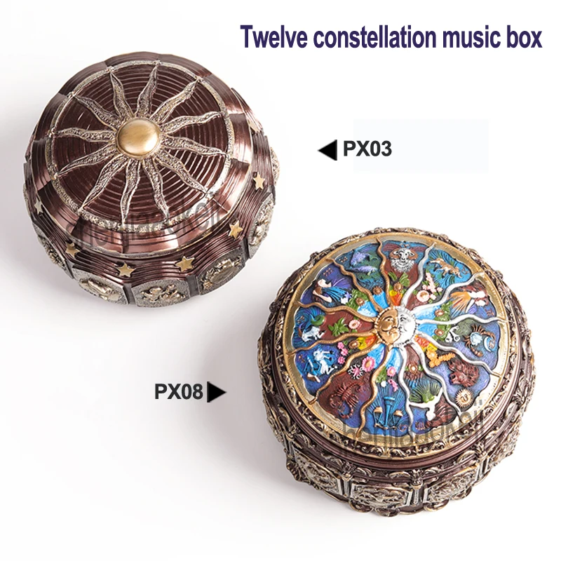 Twelve constellation music box Manual Arts 12 Constellation Musical Boxes with Led Flash Lights Valentine\'s Day Birthday Gift