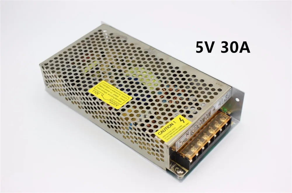 

5V 30A 150W Switching Power Supply Driver for 5V WS2812B WS2801 LED Strip Light AC 110-240V Input to DC 5V Free shipping