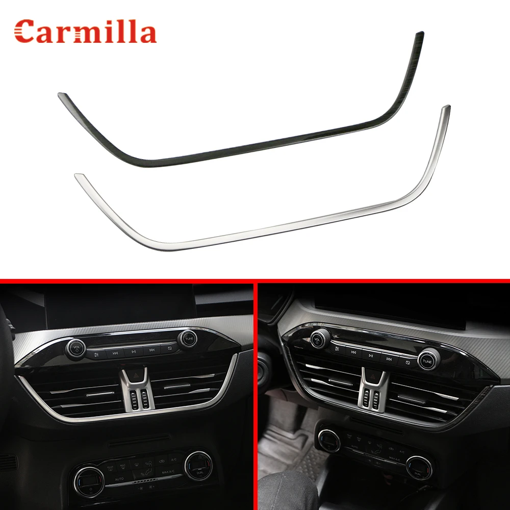 

Stainless Steel Car Center Air Conditioning Vent Decoration Trim Outlet Sticker Fit for Ford Focus 2019 Accessories