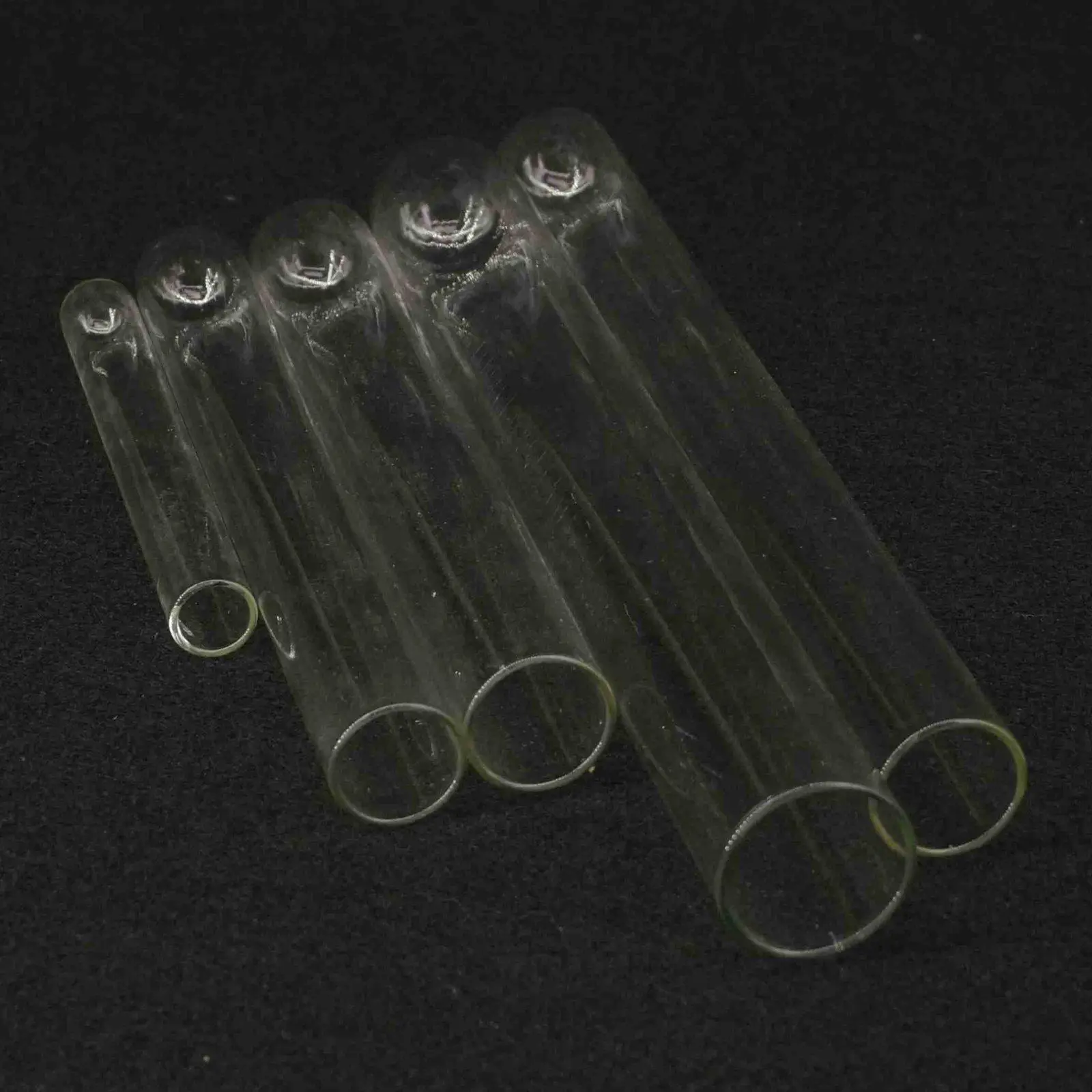 (5) 10x75 10x100 12x100 13x100 15x100 15x150 18x180 20x150 20x200 25x250mm Glass Clear Test Tube Plain End Round Bottom