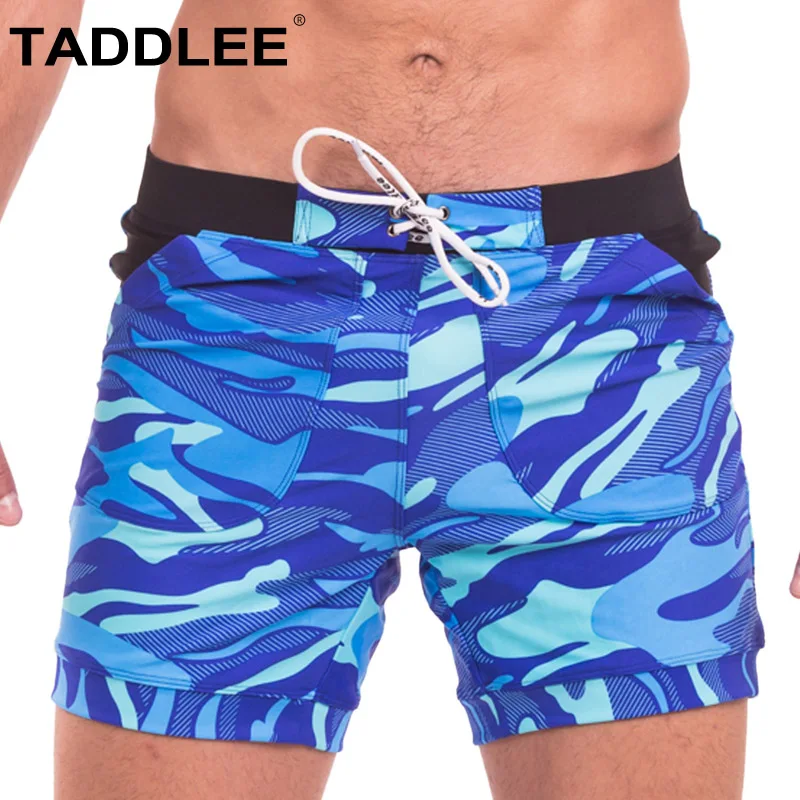 

Taddlee Sexy Men's Swimwear Swimsuits Swimming Boxer Briefs Bikini Trunks Gay Camo Plus Size Board Surf Shorts for Men Pockets