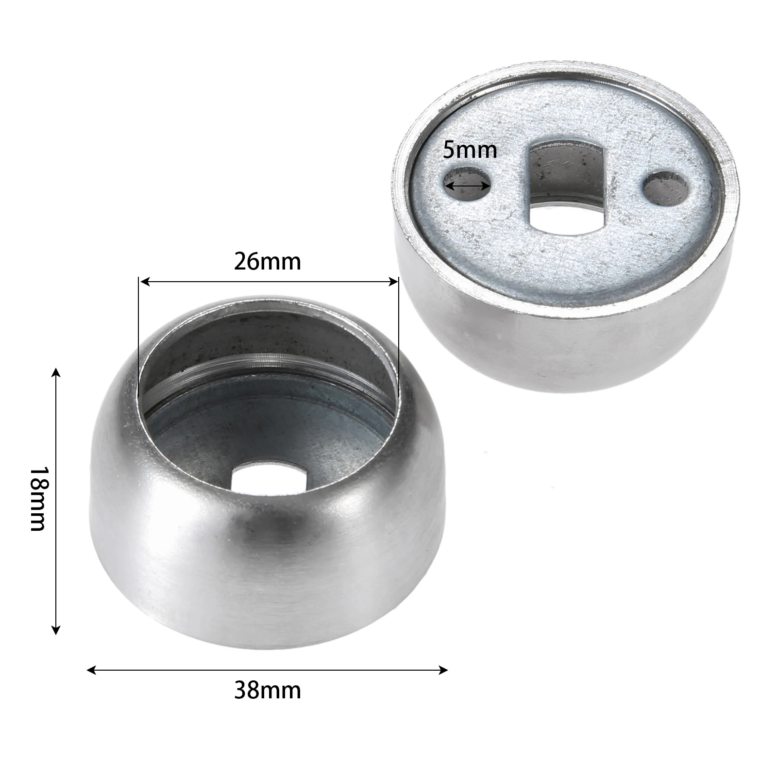 2Pcs/Set Closet Rod Flange Holder Stainless Steel Wardrobe Flange Seat Clothes Tube Holder Fitting 19mm 22m 25mm