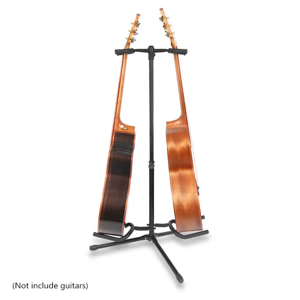 One / Double Holders Aluminum Alloy Floor Guitar Stand with Stable Tripod for Display 2pcs Acoustic Electric Guitar Bass