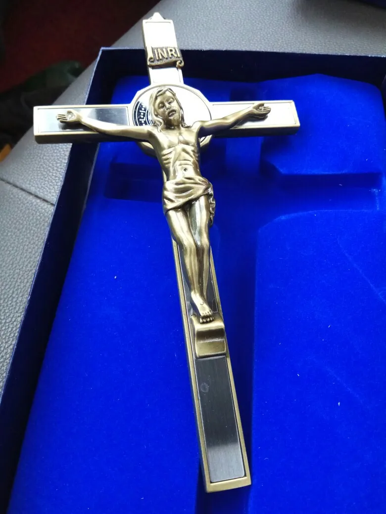 Wholesale religious supplies-Christianism Catholicism Christ Jesus's crucifixion copper crucifix Emmanuel Immanuel Cross -2PCS