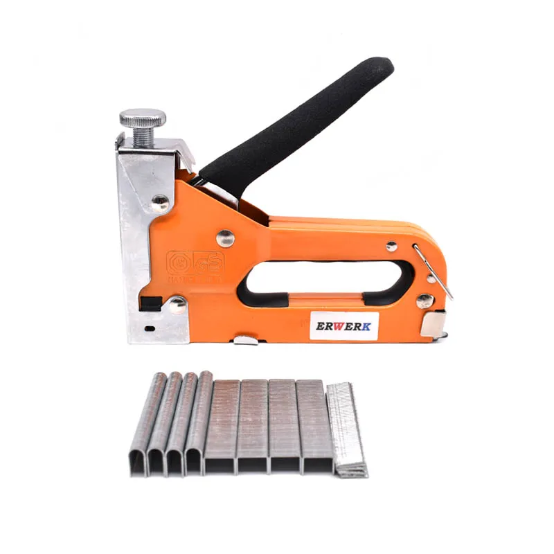 3 In 1 Manual Nail Staple Gun Furniture Stapler With 600Pcs Nails For Wood Door Upholstery Framing Gun Hand Tools