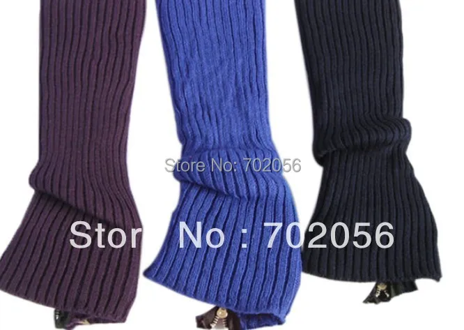 2016 Zipper down twist Knitted Leg Warmers Boot Covers 20 pairs/lot mixed colors #3470